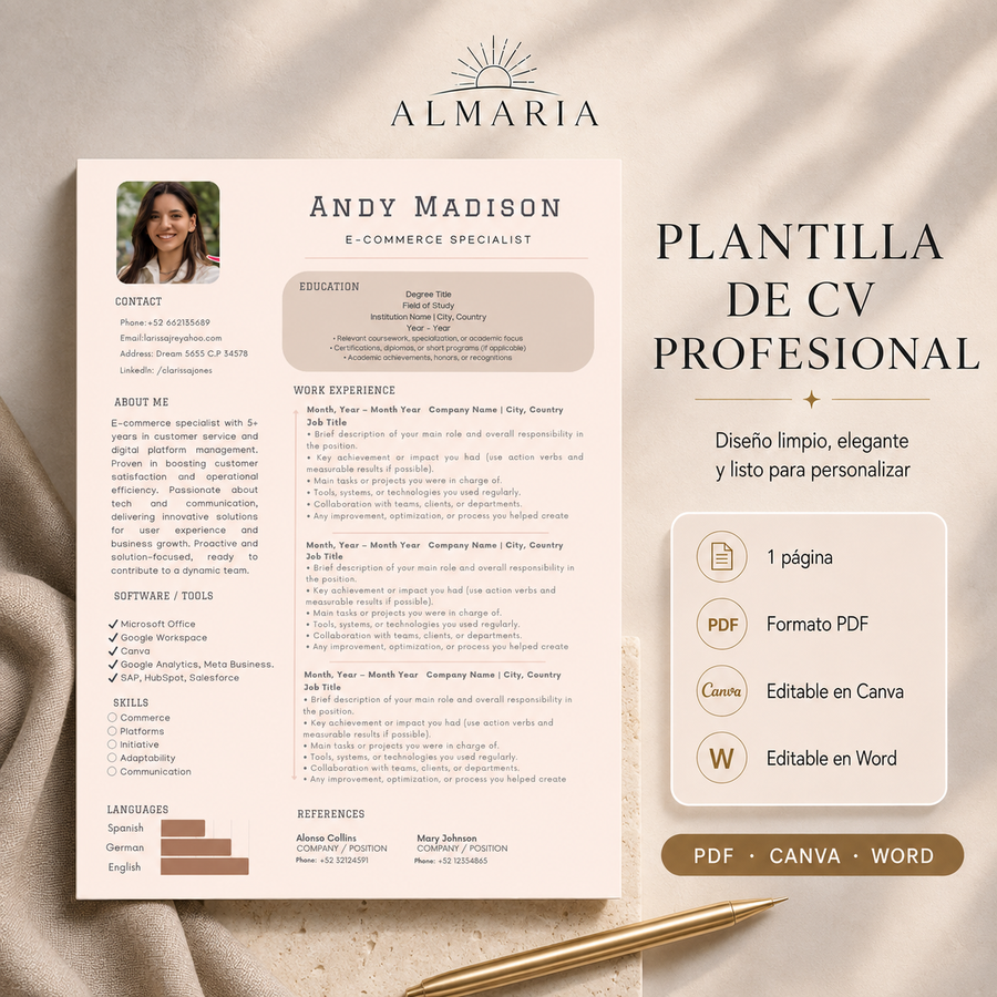 Plantilla CV Brown Sand