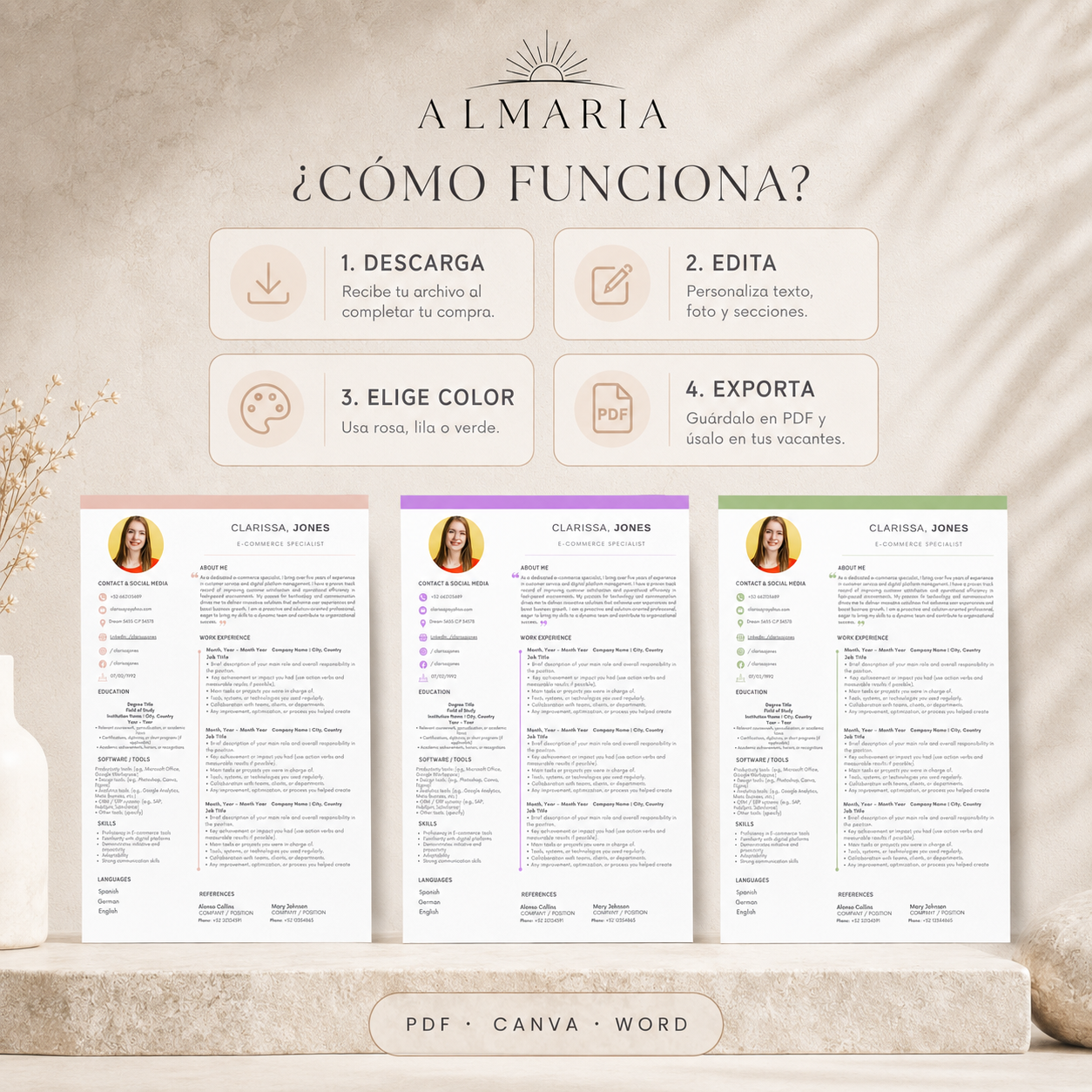 Plantilla CV Minimal (Español + English)